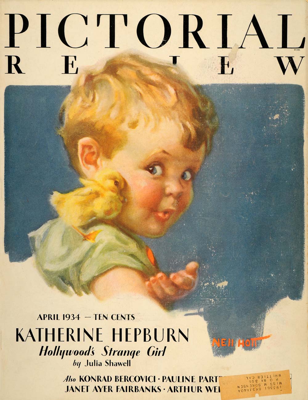 1934 Cover Adorable Baby Girl Child Duckling Nell Hott Pictorial