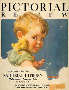 1934 Cover Adorable Baby Girl Child Duckling Nell Hott Pictorial