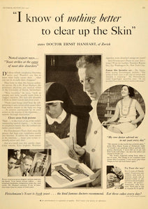 1931 Ad Fleischmann's Yeast Skin Health Beauty Aid Care Dr. Ernst Hanhart PR2