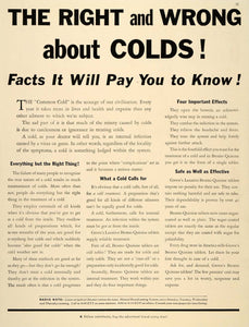 1937 Ad Grove's Laxative Bromo Quinine Tablet Cold Drug Medicine Remedy PR2