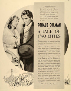 1936 Ad Metro Goldwyn Mayer Movie A Tale of Two Cities Dickens Ronald Colman PR2