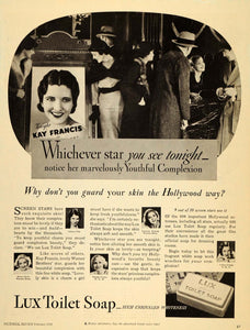 1933 Ad Lux Toilet Soap Bar Celebrities Bette Davis - ORIGINAL ADVERTISING PR2