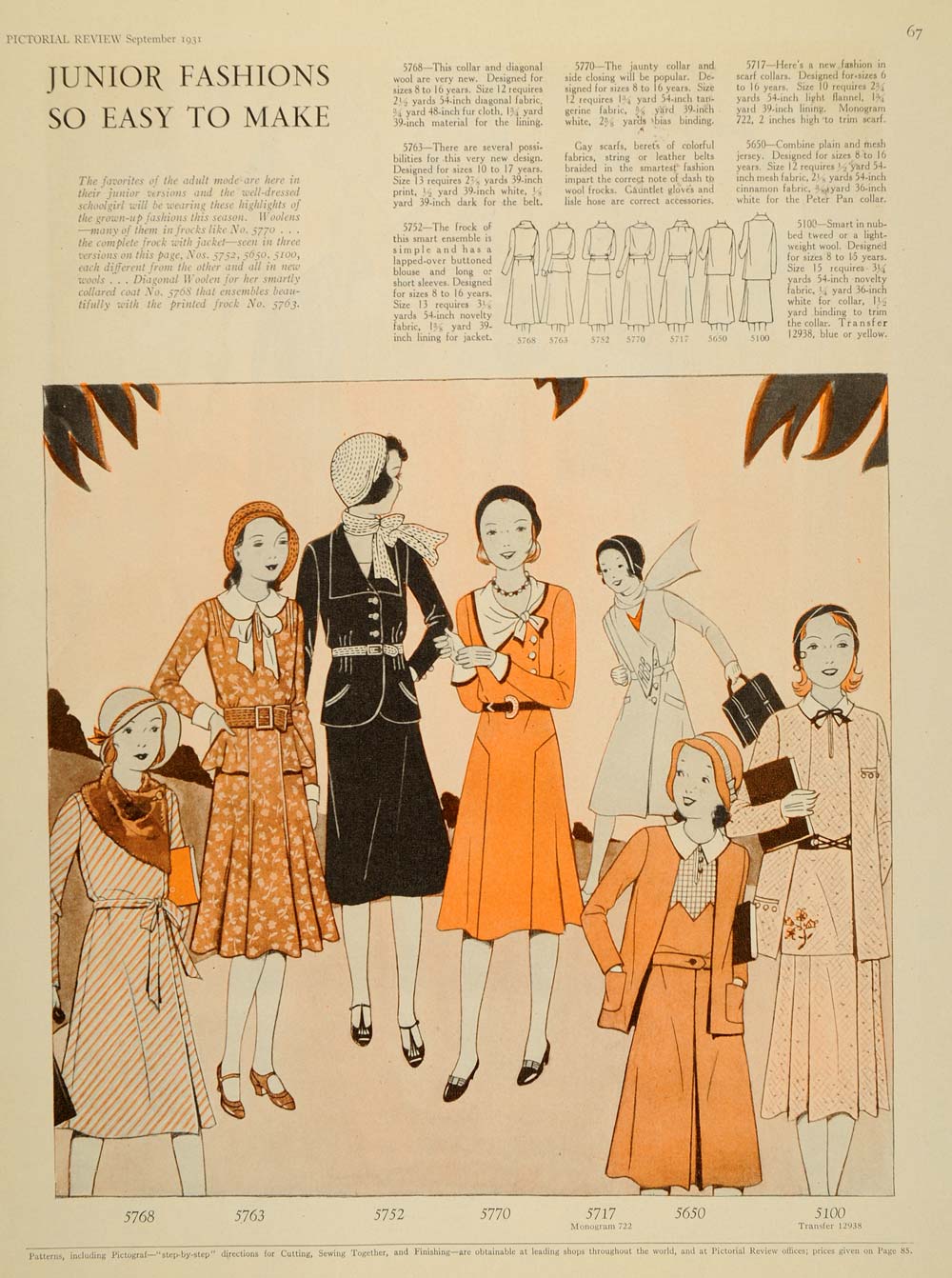 1931 Article Art Deco Fashion Patterns Clothes Dresses Clothing Hats PR2