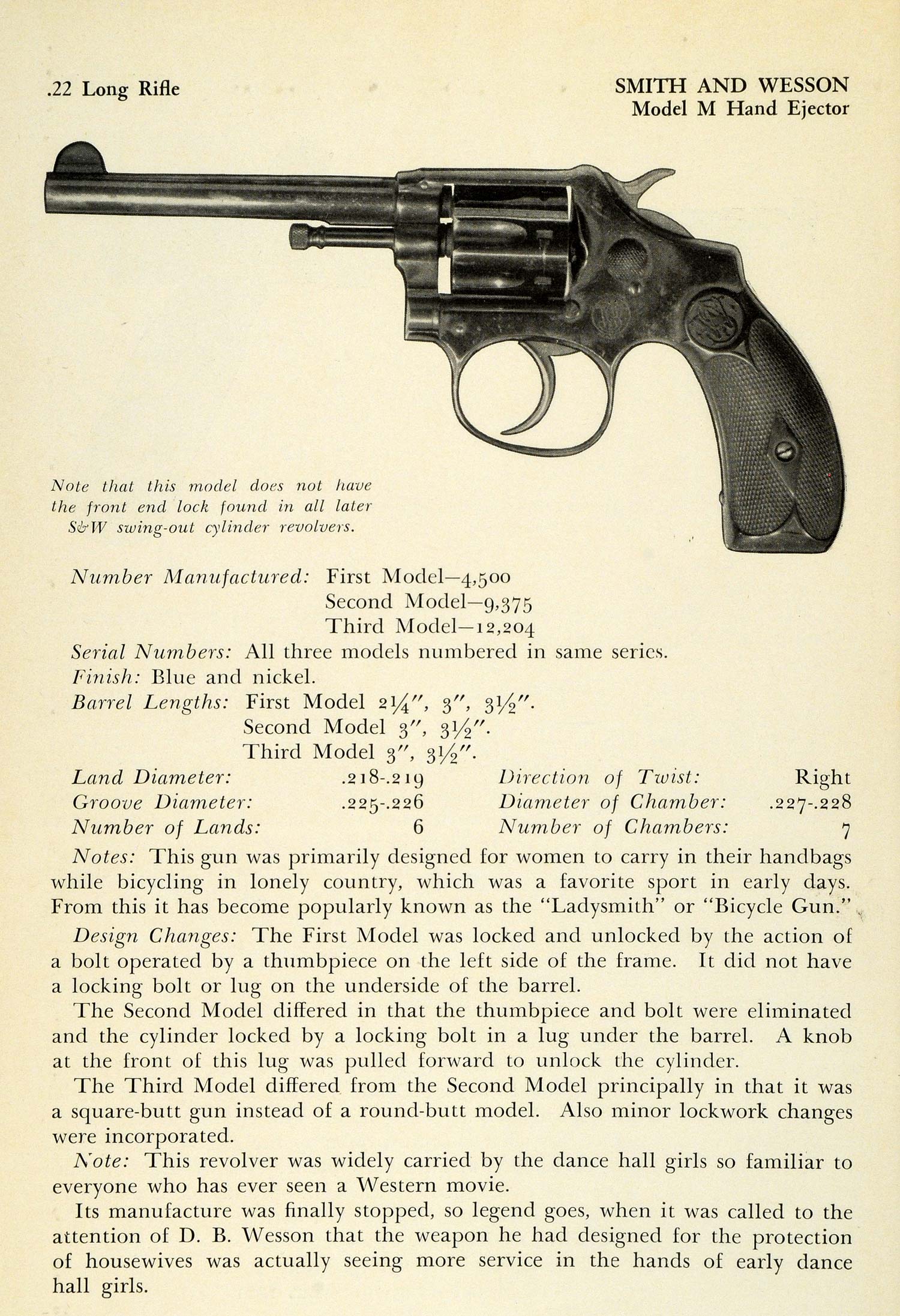 1948 Print .22 Long Rifle Smith Wesson Model M Hand Ejector Revolver P –  Period Paper Historic Art LLC
