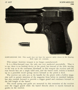 1948 Print 1908 .32 ACP Schwarzlose Pistol Austrian Weapon Handgun Firearms PR3