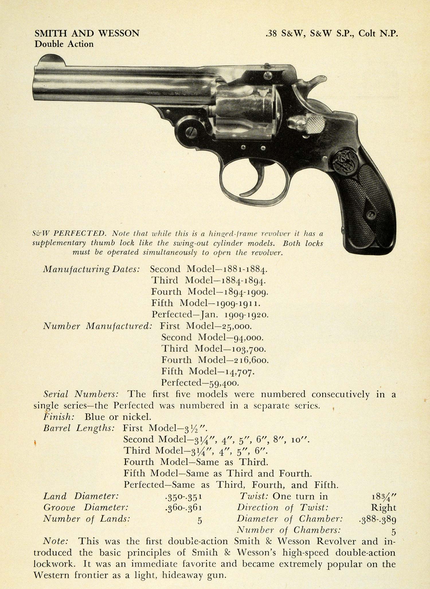 1948 Print .38 Smith Wesson Double Action Revolver Colt N. P. Gun PR3