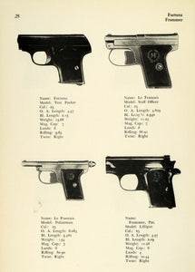 1948 Print Vest Pocket Pistol Staff Officer Policeman Model Fortuna La PR3
