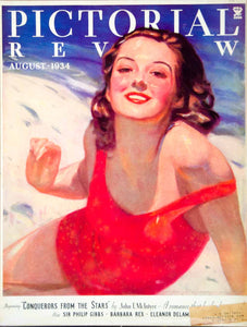 1934 Cover Pictorial Review Hayden Hayden Illustration Bathing Beauty Swimsuit