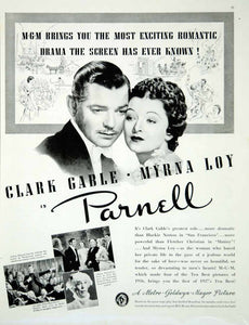 1937 Ad Movie Parnell Clark Gable Myrna Loy John Stahl Metro-Goldwyn-Mayer Film
