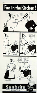 1936 Ad Vintage Sunbrite Cleanser Household Cleaner Otto Soglow Cartoon Art
