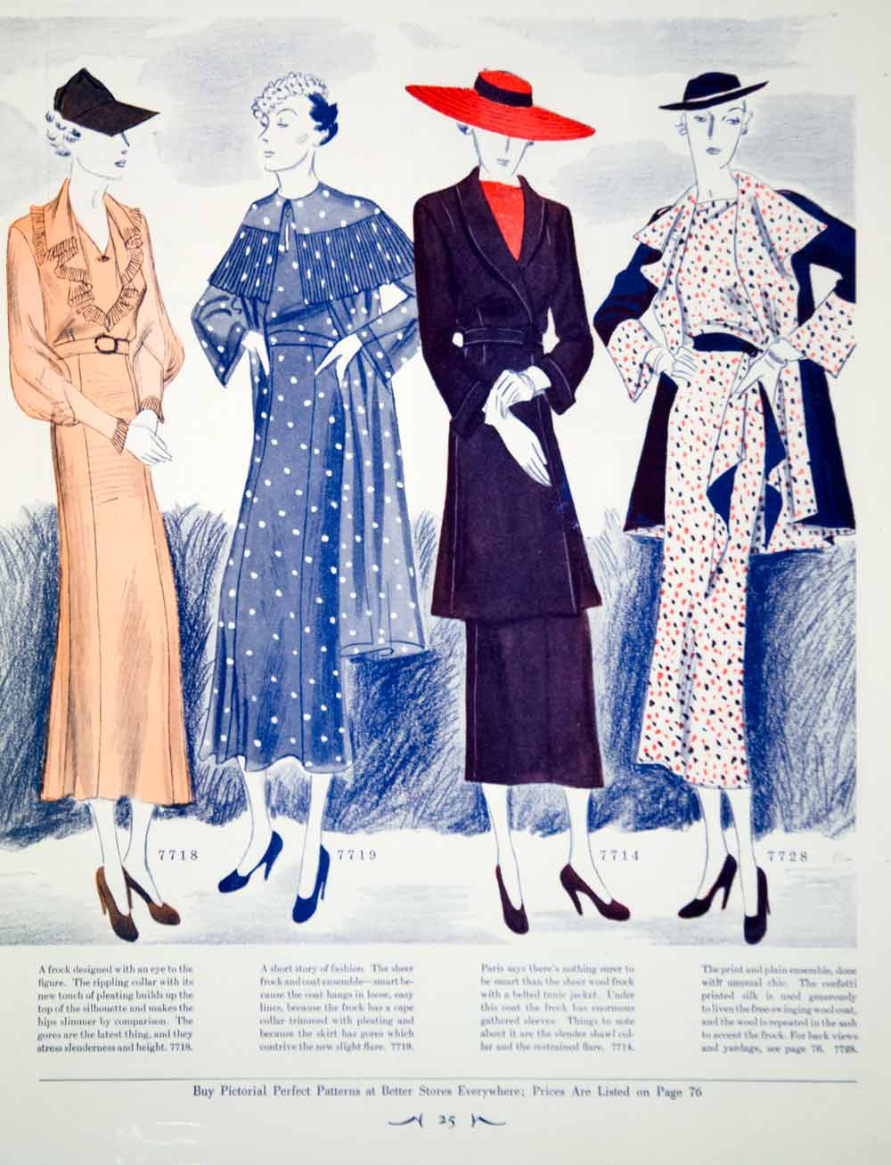 1935 Article Vintage 30's Fashion Women Dresses Dress Coat Ensemble Il –  Period Paper Historic Art LLC