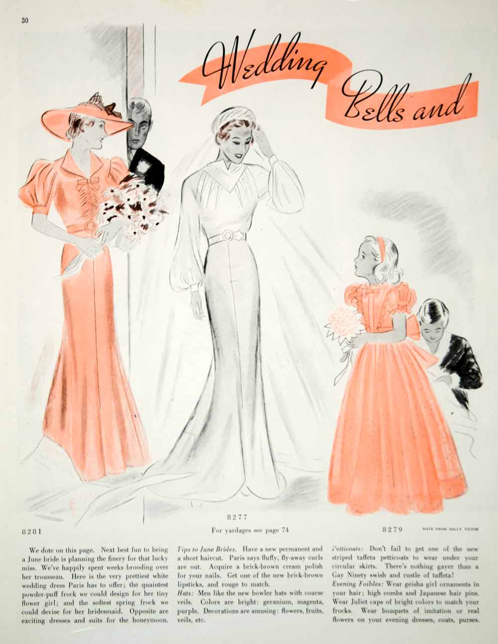 1936 Article Vintage 30's Bridal Fashion Bride Wedding Gown Dress Trou – Period Paper Historic Art LLC 1936 Article Vintage 30's Bridal Fashion Bride Wedding Gown Dress Trou – Period Paper Historic Art LLC