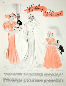 1936 Article Vintage 30's Bridal Fashion Bride Wedding Gown Dress Trou Period Paper Historic Art LLC 1936 Article Vintage 30's Bridal Fashion Bride Wedding Gown Dress Trou Period Paper Historic Art LLC