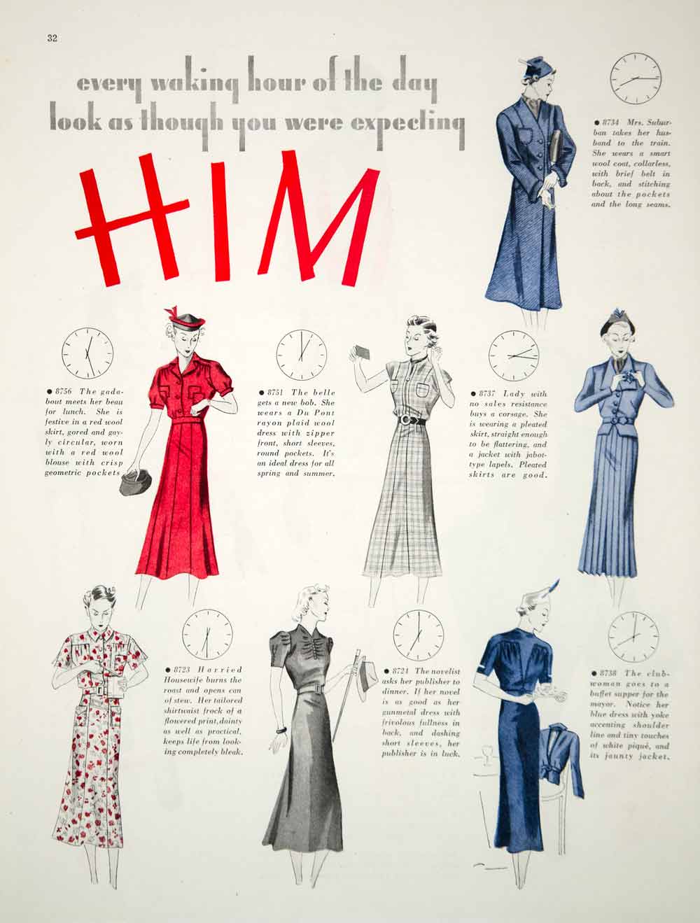 1930s Vintage Farm Dress 1937 Article Vintage 30's Fashion Women