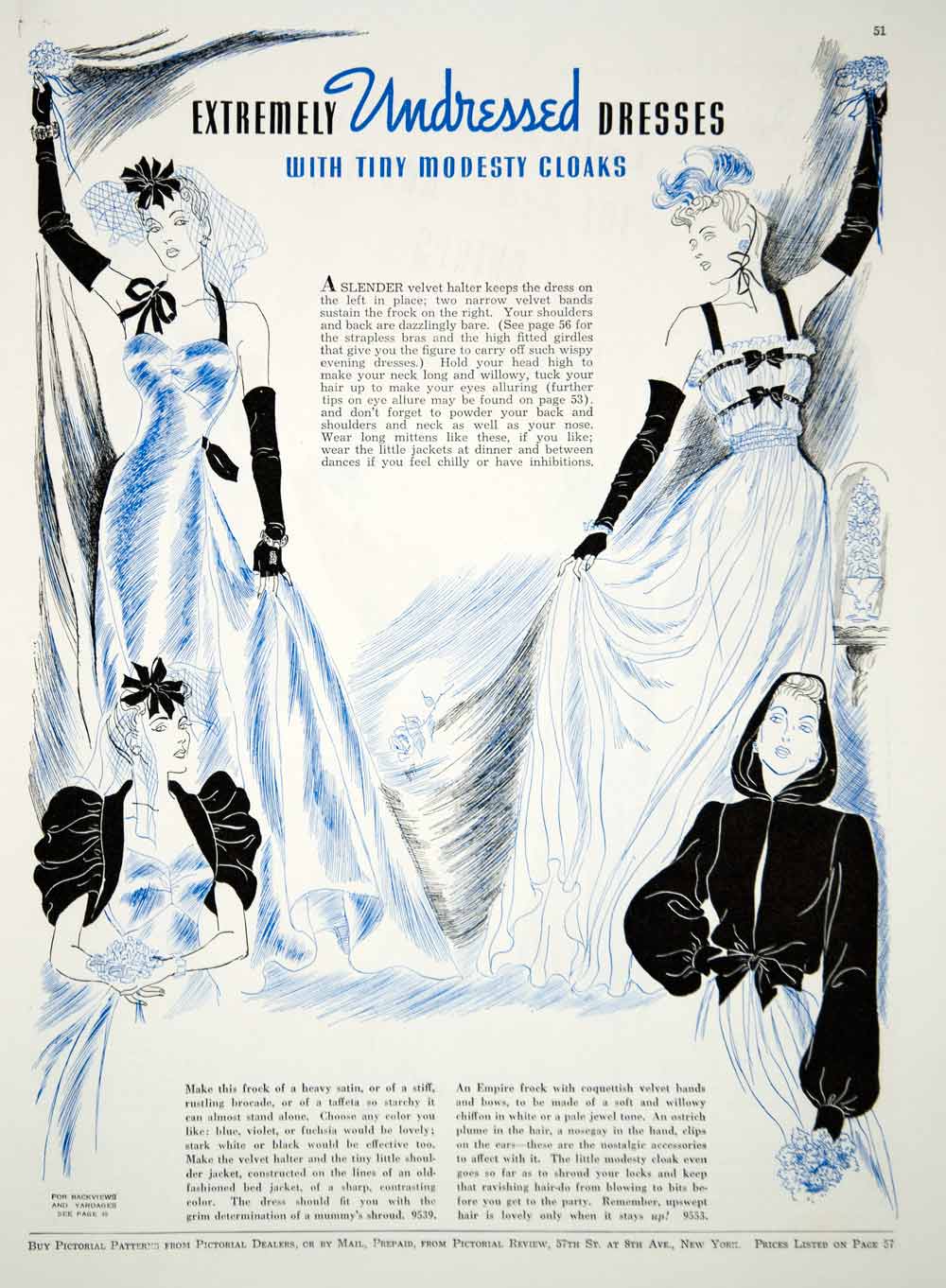 1939 Article Vintage 30's Fashion Women Evening Dress Gown Shrug Hoode Period Paper Historic Art LLC 1939 Article Vintage 30's Fashion Women Evening Dress Gown Shrug Hoode Period Paper Historic Art LLC