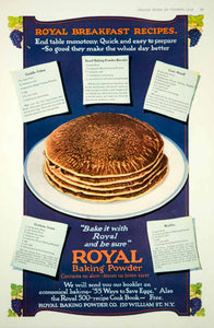 1919 Ad Vintage Royal Baking Powder Pancakes Griddle Cakes Flapjacks Recipes