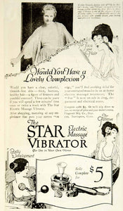 1919 Ad Vintage Star Electric Massage Vibrator Evelyn Gosnell Medical Quackery - Period Paper

