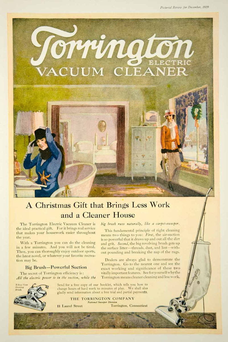 1920 Ad Vintage Torrington Electric Vacuum Cleaner Household Appliance