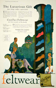 1920 Ad Vintage CosyToes Feltwear Slippers Shoes Standard Felt West Alhambra CA