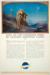 1920 Ad Vintage Christmas Greeting Cards Three Wise Men Magi Star Camel Nativity - Period Paper
