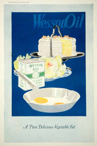 1920 Ad Vintage Wesson Vegetable Oil Cooking Baking Salad Dressing Fried Eggs