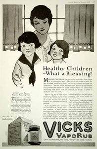 1920 Ad Vicks VapoRub Mentholated Ointment Salve Healthy Children Greensboro NC