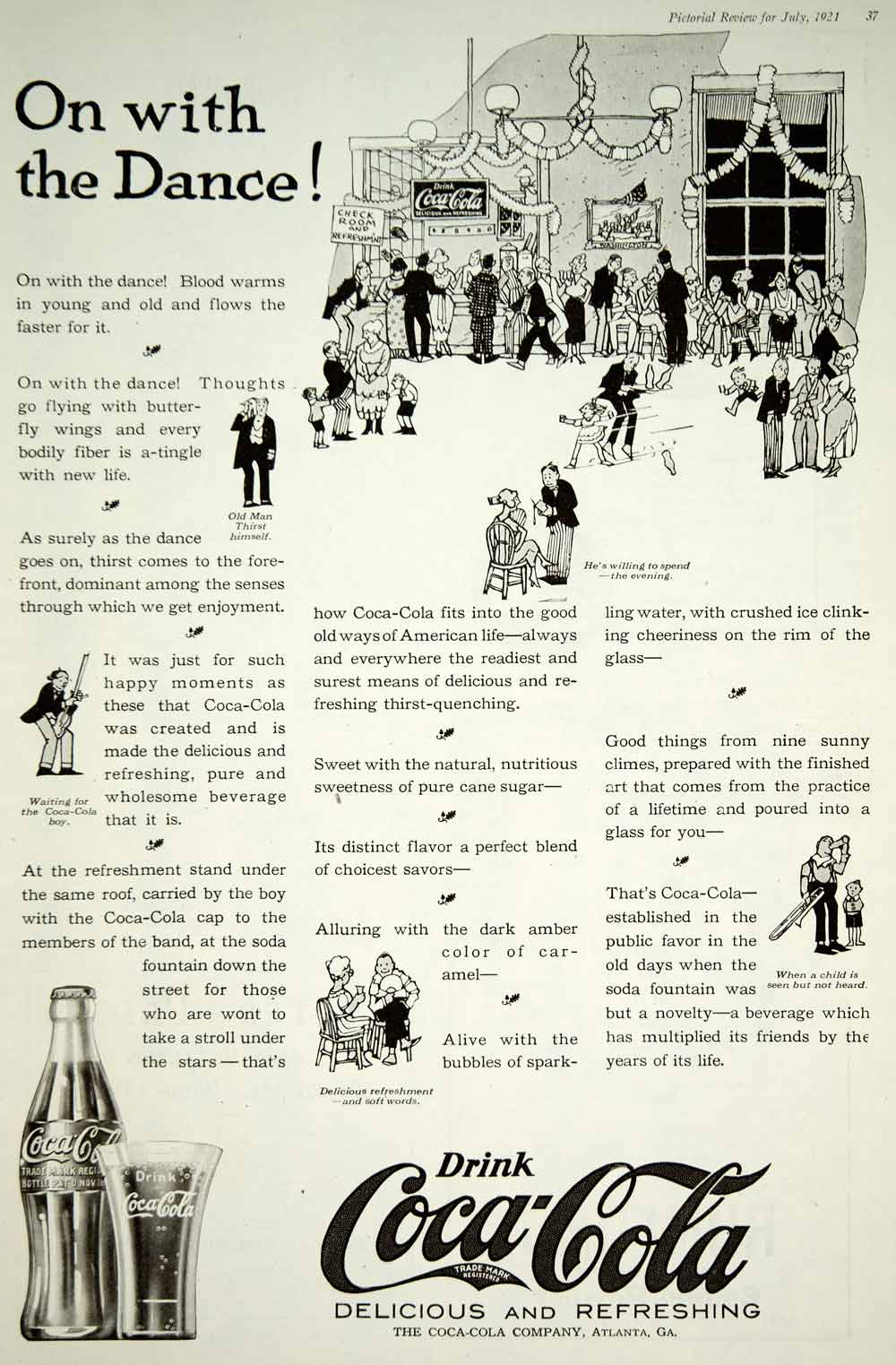 1921 Ad Vintage Coca-Cola Coke Soda Drink Beverage Dance Floor Dancing Party