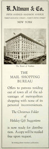 1920 Ad Vintage B. Altman Department Store Fifth Avenue NYC Mail Shopping Bureau