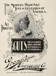1897 Print Ad Grand Rapids Engraving Company Printing - ORIGINAL ADVERTISING