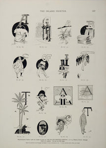 1897 ORIGINAL Print Ad Ornamental Font Design UNUSUAL - ORIGINAL ADVERTISING