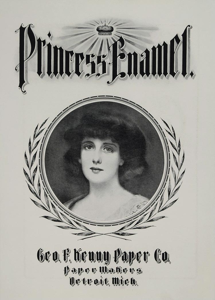 1901 Ad Princess Enamel George F. Kenny Printing Paper - ORIGINAL ADVERTISING
