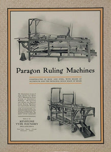1904 Ad Antique Keystone Paragon Ruling Machines S-2 - ORIGINAL ADVERTISING