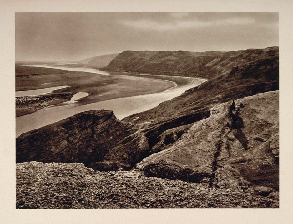 1926 Tigris River Assur Jebel Chanuke Iraq Landscape - ORIGINAL PHOTOGRAVURE PS1