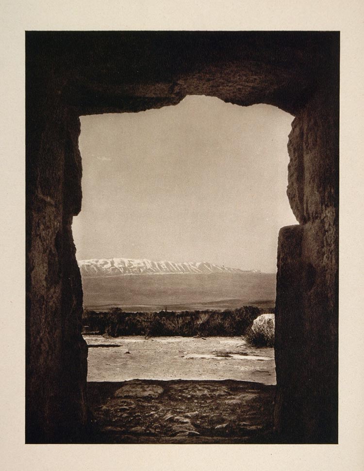 1926 Baalbek Acropolis Desert Mountain Lebanon Grober - ORIGINAL PS1