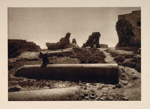 1926 Ruins Crusaders Church Tyre Lebanon Karl Grober - ORIGINAL PHOTOGRAVURE PS1