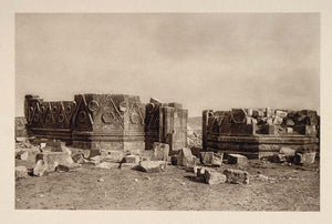 1926 Mshatta Facade Wall Palace Ruins Jordan Palestine - ORIGINAL PS1
