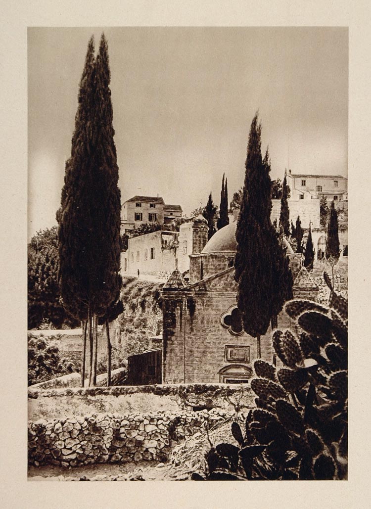 1926 Church of the Annunciation Nazareth Israel Grober - ORIGINAL PS1