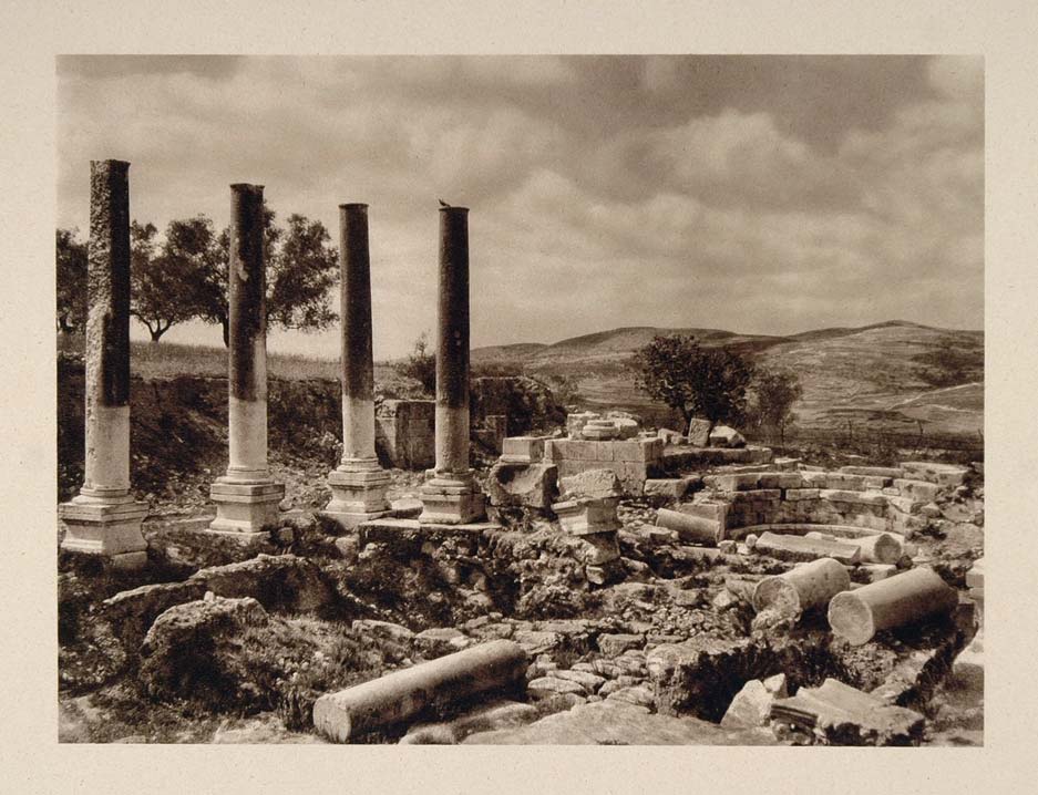 1926 Ruins Herod's Palace Samaria Israel Karl Grober - ORIGINAL PHOTOGRAVURE PS1