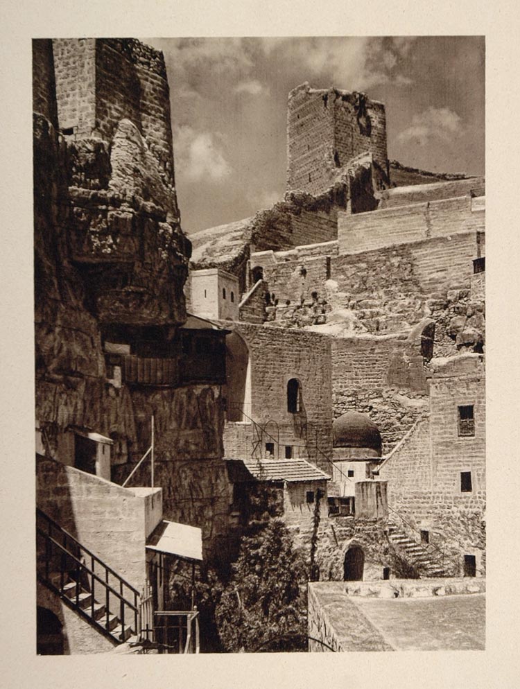 1926 Mar Saba Tower Eudoxia Greek Orthodox Monastery - ORIGINAL PHOTOGRAVURE PS1