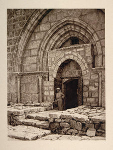 1926 Door Church Tomb Virgin Mary Jerusalem Palestine - ORIGINAL PS1
