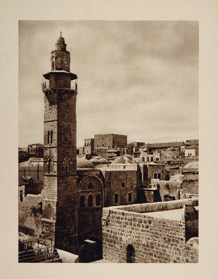 1926 Tower of David Citadel Jerusalem Architecture - ORIGINAL PHOTOGRAVURE PS1
