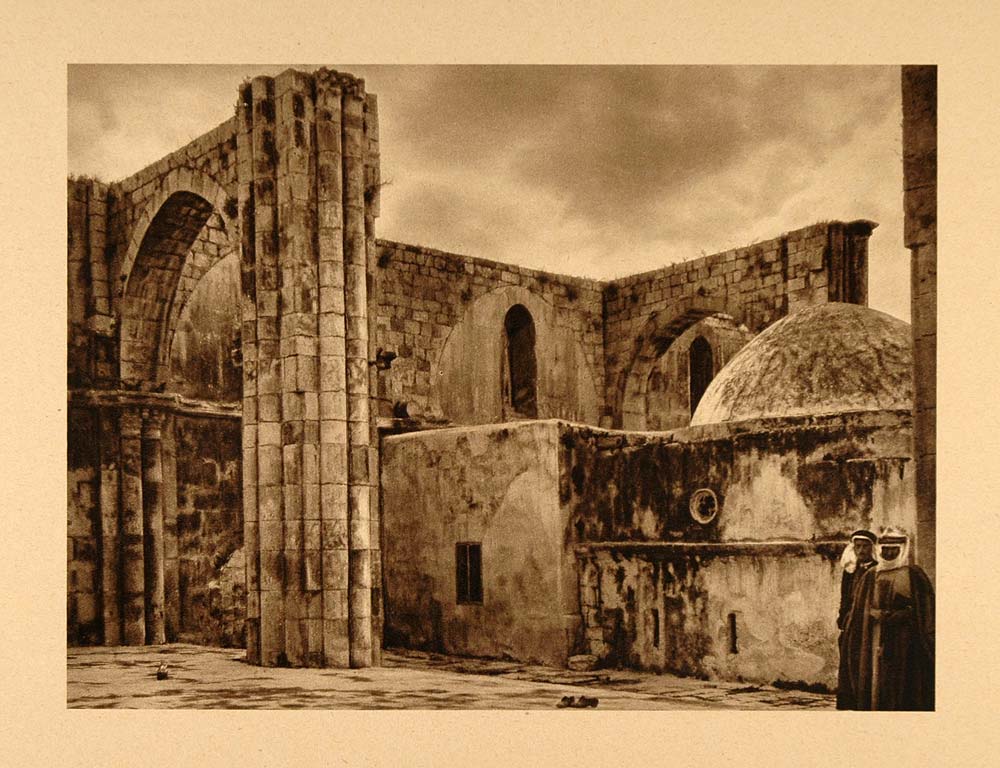 1926 Ruins Church St. John Samaria Photogravure Grober - ORIGINAL PS2