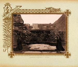 1893 Etching Jerusalem Sanctuary of Flagellation Ruins - ORIGINAL PS3
