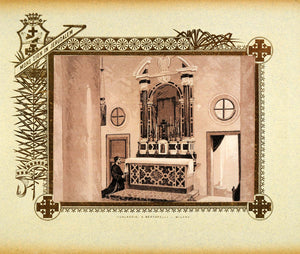 1893 Etching Jerusalem Way Cross Seventh Station Altar - ORIGINAL PS3