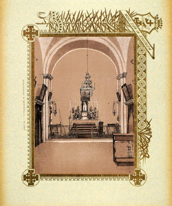 1893 Etching Yafia Yafa Nazareth St. James Church Altar - ORIGINAL PS3