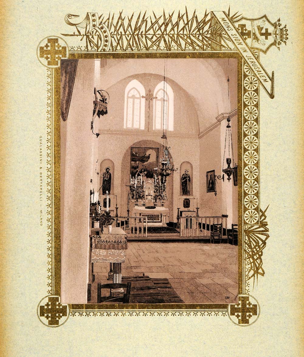 1893 Etching Cana Kafr Kanna Galilee Wedding Franciscan Church Interior PS3