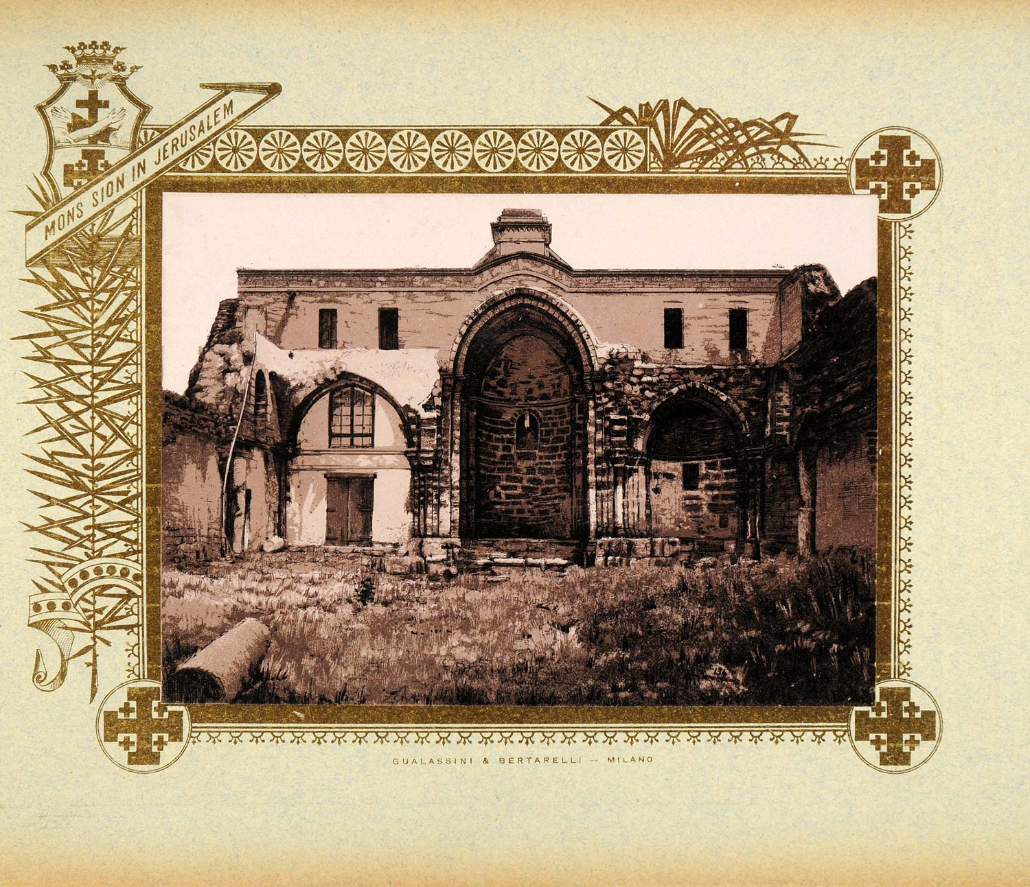 1893 Etching Tzippori Ruins Church St. Anne Joachim - ORIGINAL PS3