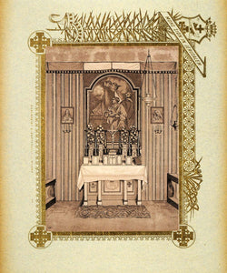 1893 Etching Tzippori Chapel St. Anne Joachim Interior - ORIGINAL PS3