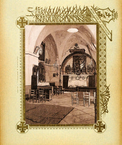 1893 Etching Acre Akko Israel Church St. Francis Altar - ORIGINAL PS3