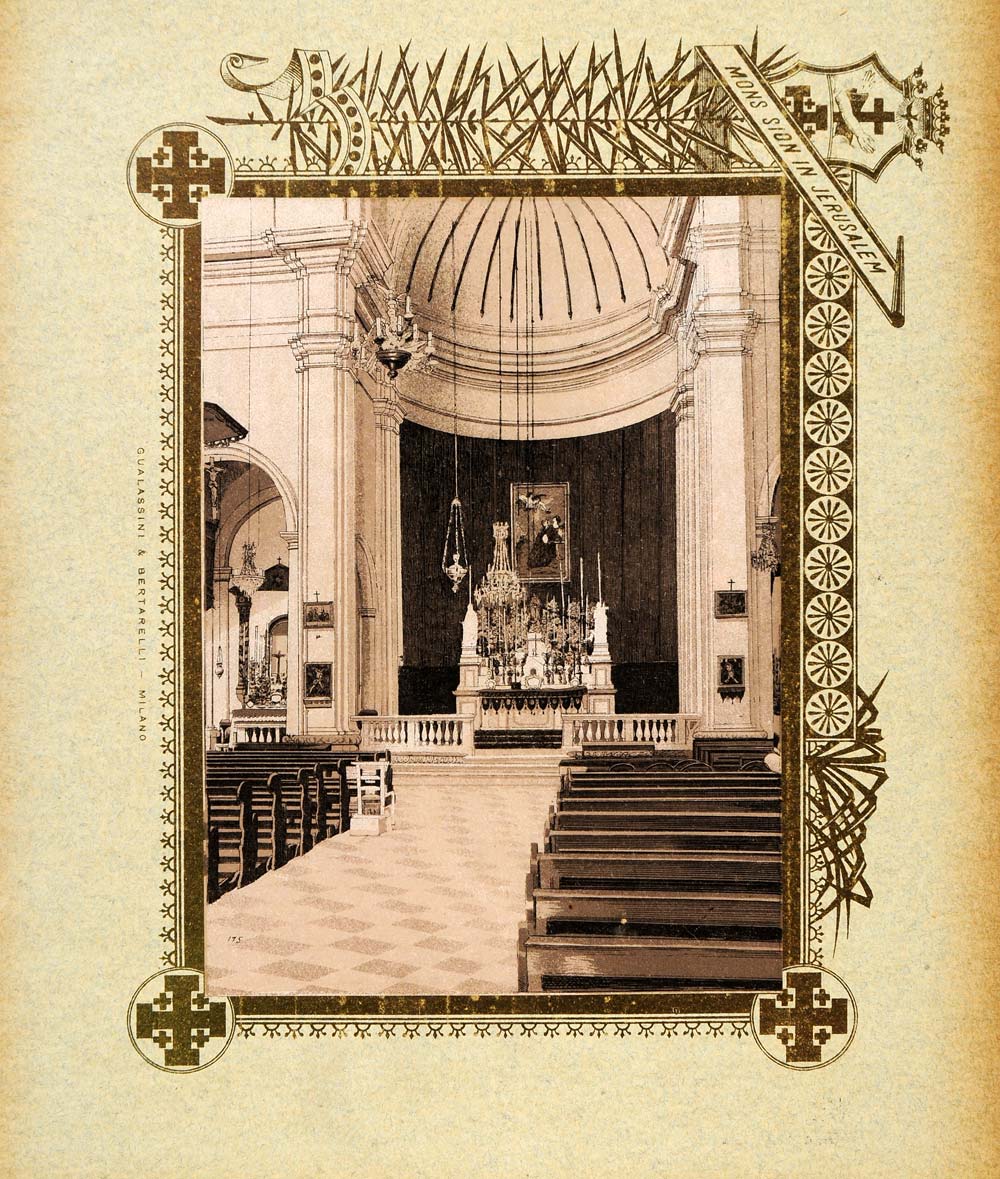1893 Etching Aleppo Church St. Francis Interior - ORIGINAL PS4